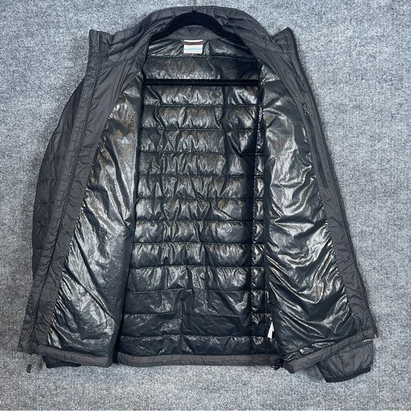 Columbia Men Small Black Omni Heat TurboDown 590TD Lightweight Puffer Zip Jacket - Picture 2 of 16